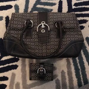 Coach bag with matching wallet